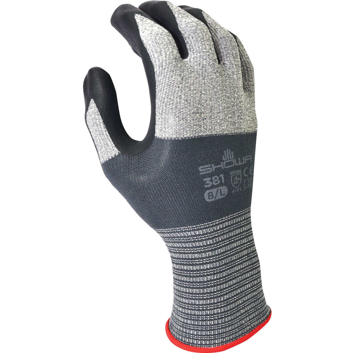 SHOWA® Size 10 13 Gauge Foam Nitrile Palm Coated Work Gloves With Microfiber And Nylon Liner And Knit Wrist
