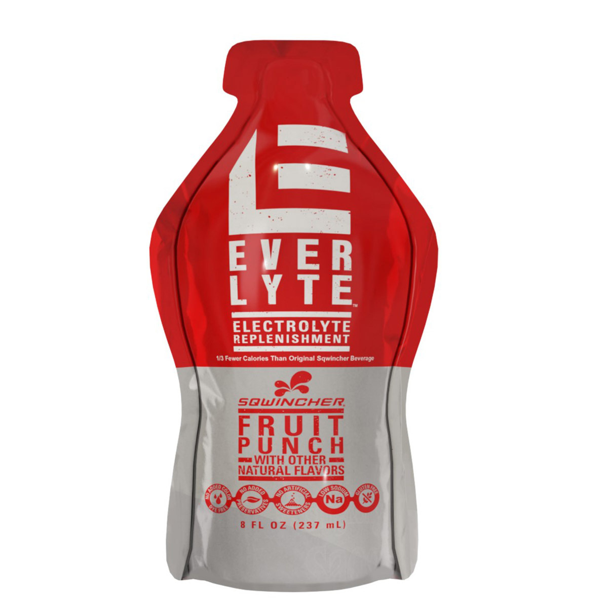 Sqwincher® 8 Ounce Fruit Punch Flavor EverLyte® Ready To Drink Pouch Low Calorie Electrolyte Drink