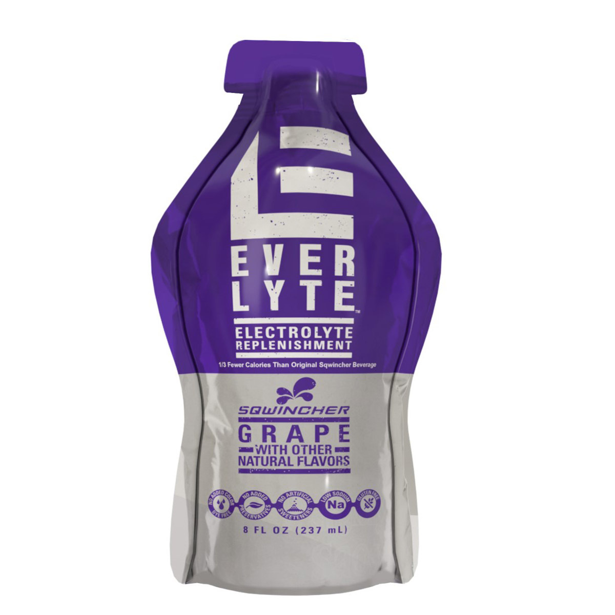 Sqwincher® 8 Ounce Grape Flavor EverLyte® Ready To Drink Pouch Low Calorie Electrolyte Drink