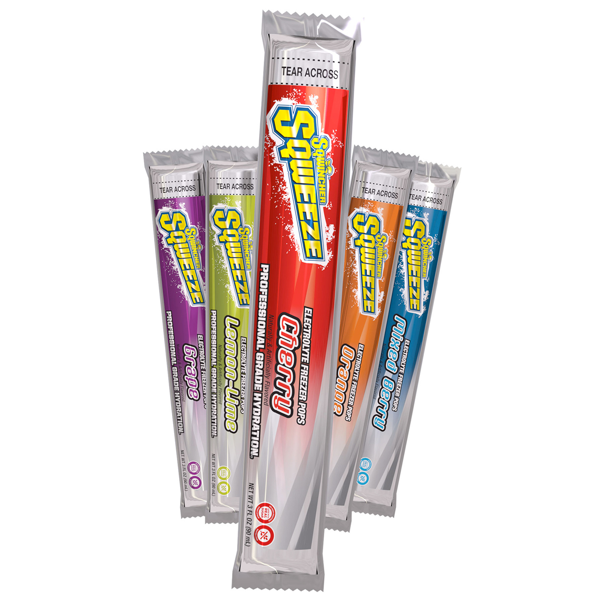 Sqwincher® 3 Ounce Assorted Flavors Sqweeze® Pops Ready To Eat Squeeze-Up Electrolyte Freezer Pop