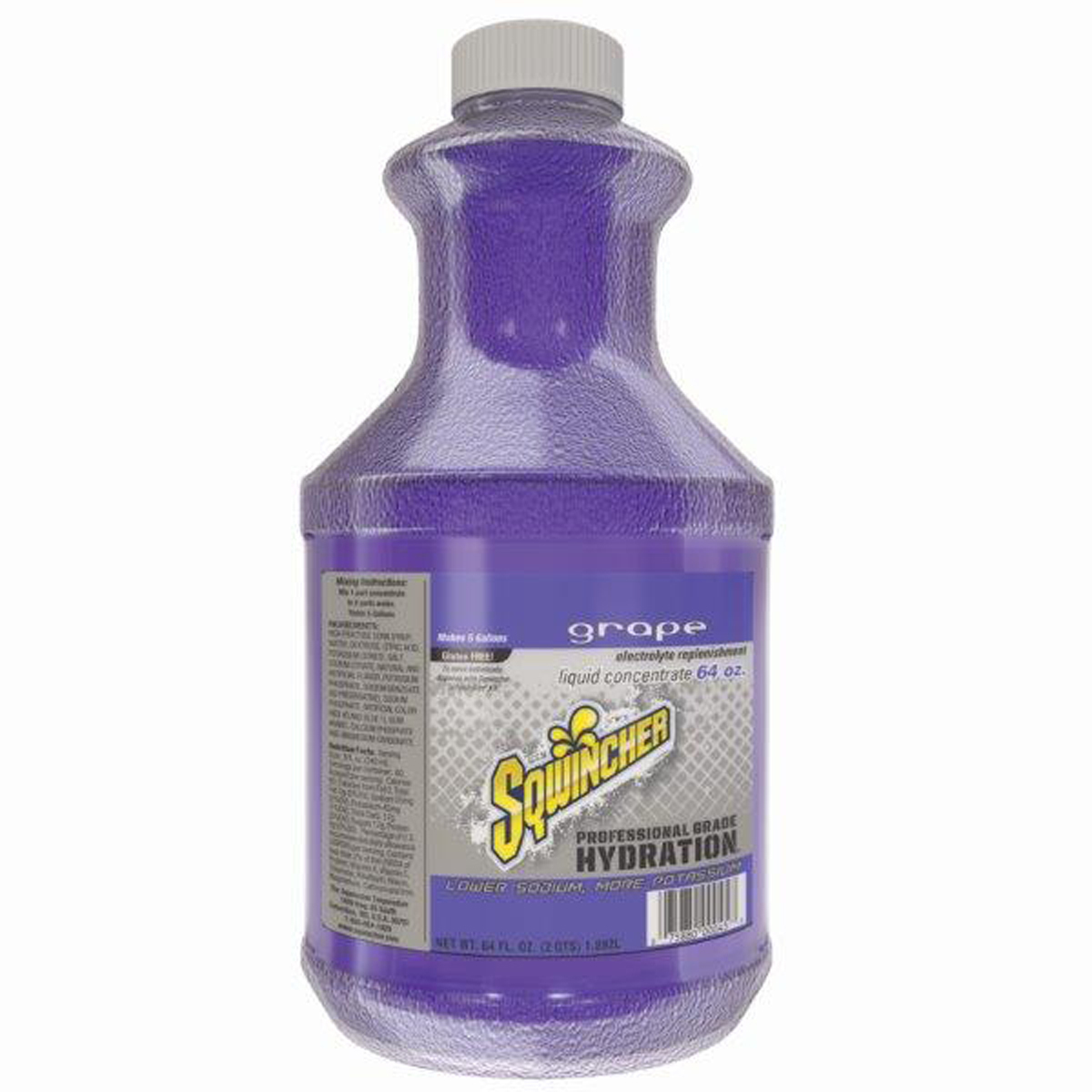 Sqwincher® 64 Ounce Grape Flavor Liquid Concentrate Bottle Electrolyte Drink