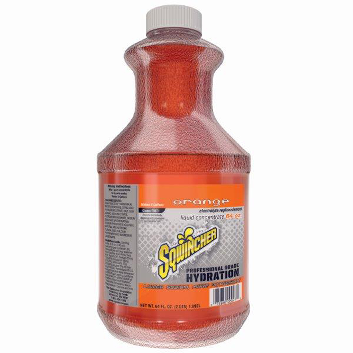Sqwincher® 64 Ounce Orange Flavor Liquid Concentrate Bottle Electrolyte Drink