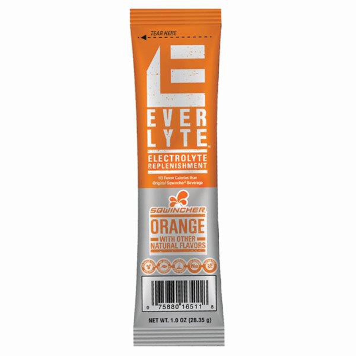 Sqwincher® 1 Ounce Orange Flavor EverLyte® Powder Mix Packet Low Calorie Electrolyte Drink