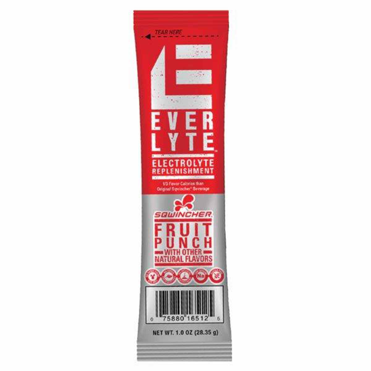 Sqwincher® 1 Ounce Fruit Punch Flavor EverLyte® Powder Mix Packet Low Calorie Electrolyte Drink