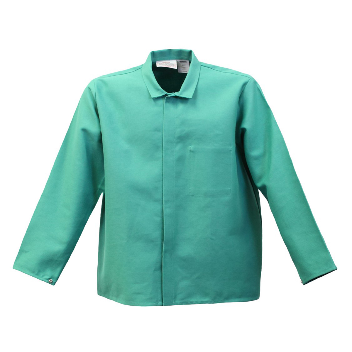 Stanco Safety Products™ Large Green Cotton Flame Resistant Welding Jacket With Hook And Loop Closure And 2