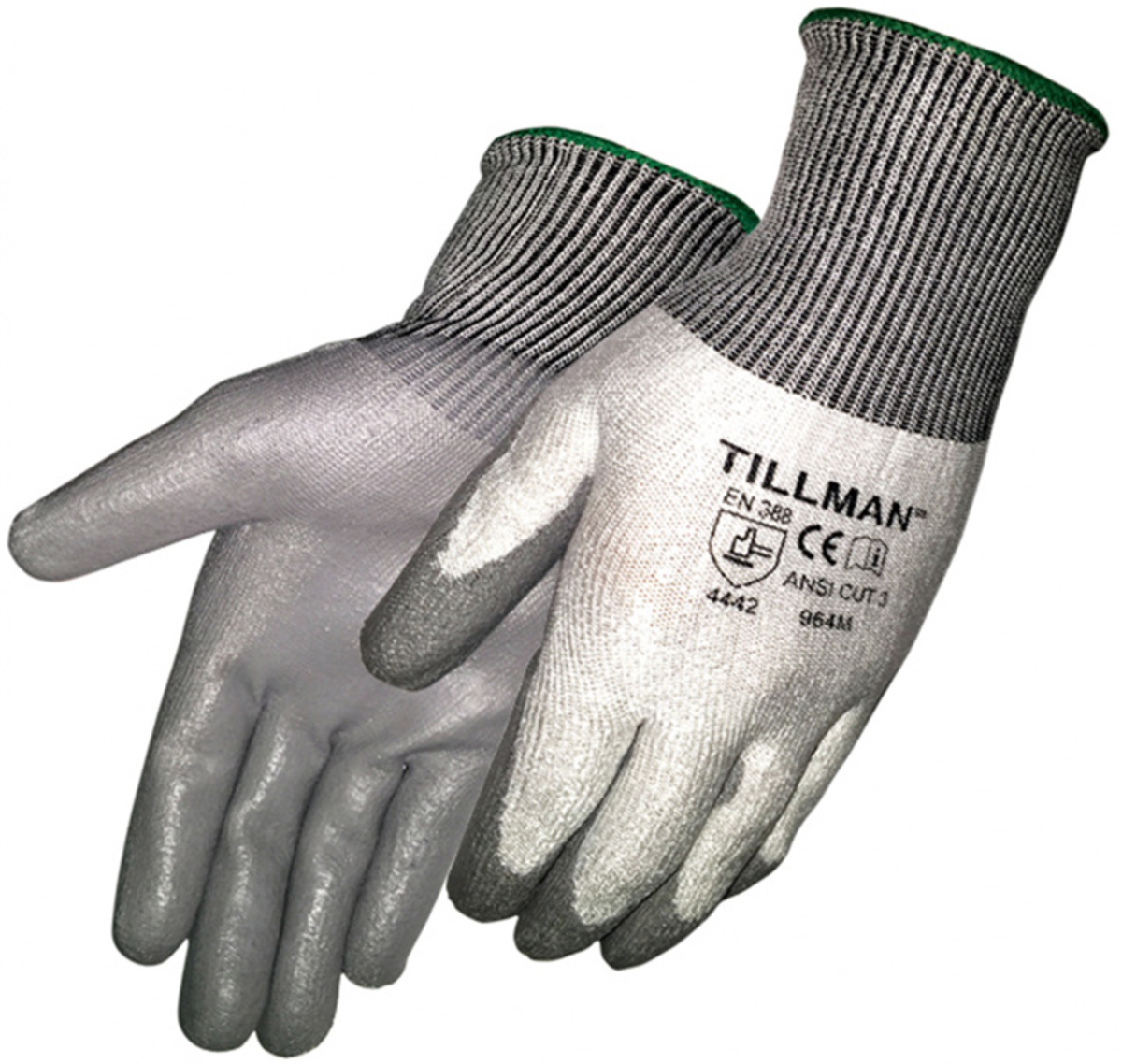 Tillman® Medium Polyethylene Cut Resistant Gloves With Gray Polyurethane Palm Coating
