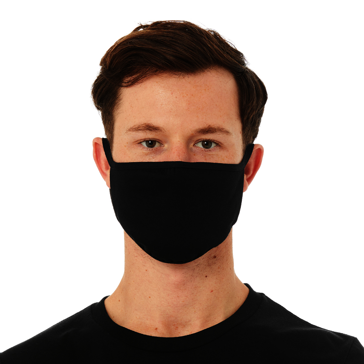 BELLA+CANVAS Medium - Large Black 4.2 Ounce 2-Ply Poly/Cotton Jersey Reusable Face Mask With Subtle Shirring To Fit Nose And Chi