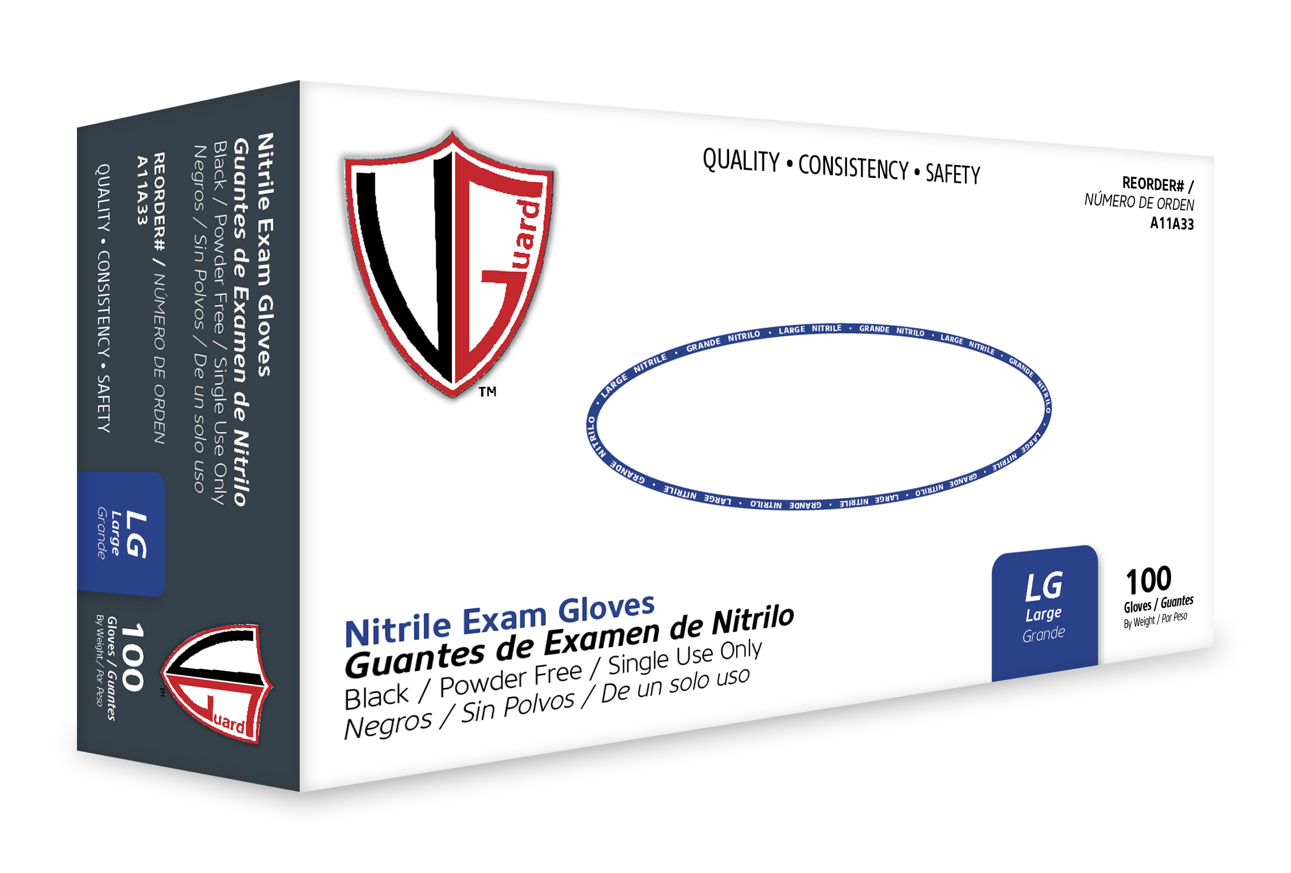 3.5mil Nitrile Exam PF Black 10/100 XL 3.5mil Nitrile Exam PF Black 10/100 XL