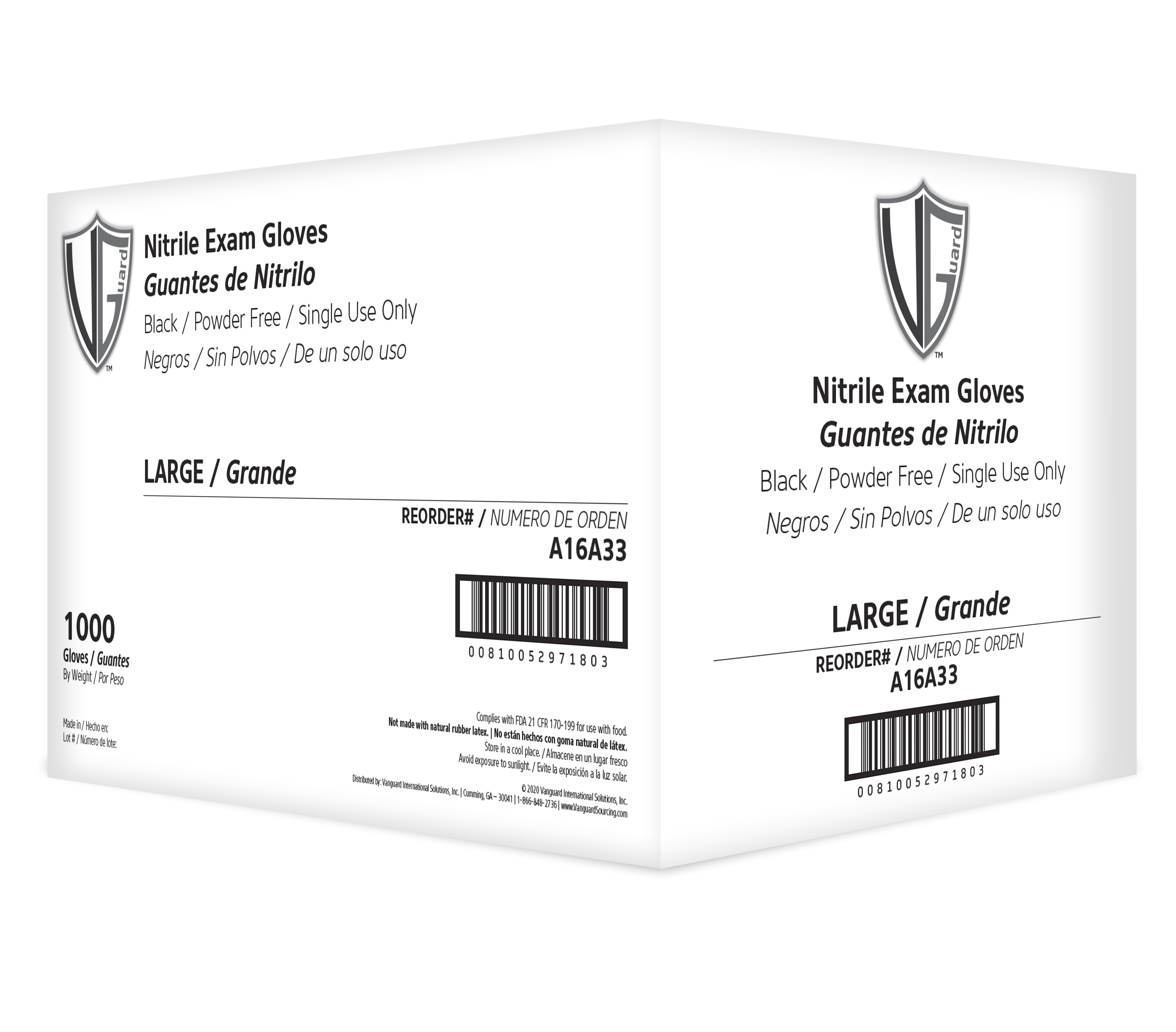 5mil Nitrile Exam PF Black 10/90 2X