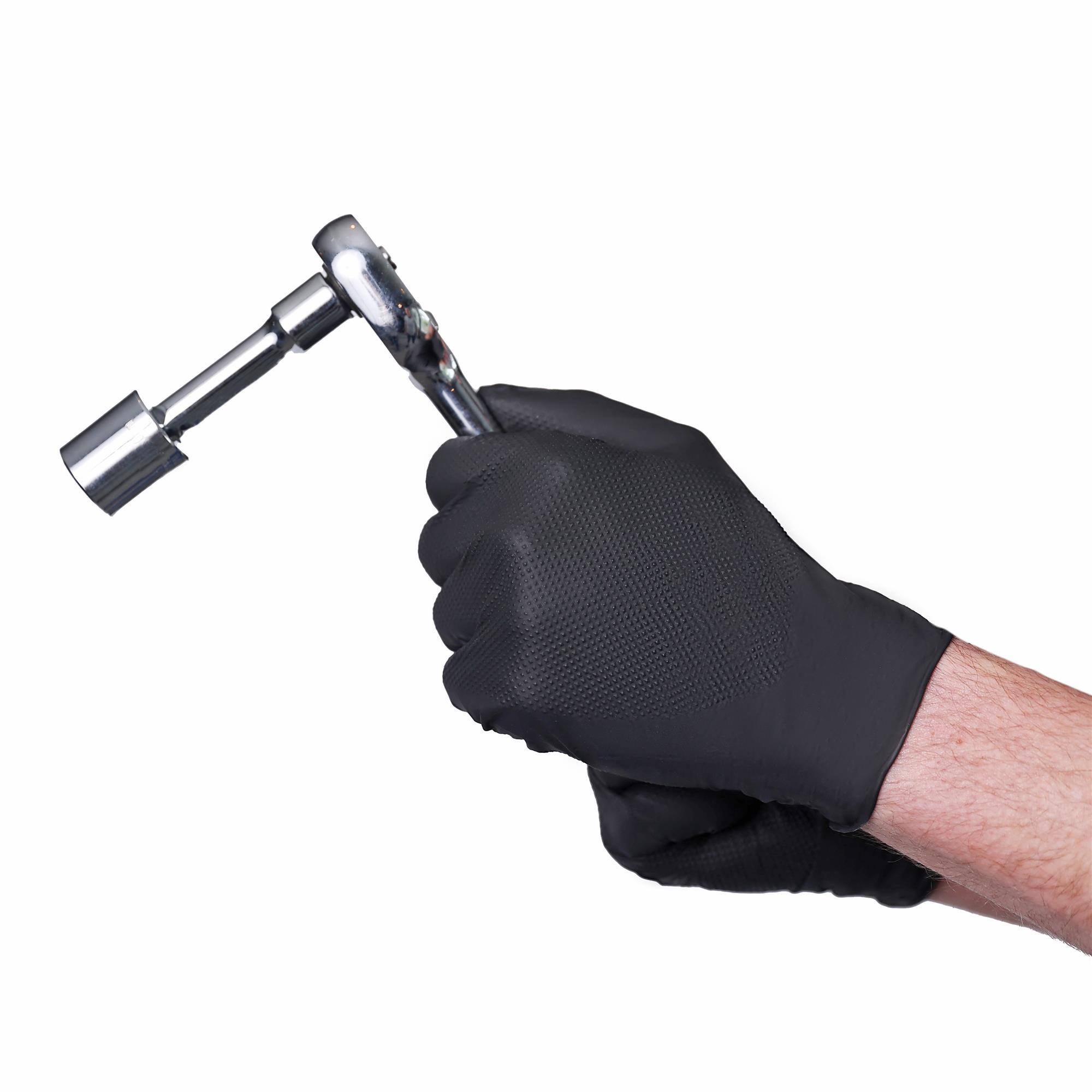 6 mil Nitrile Diamond Textured Industrial PF BLK 10/1 VNGA1FA34 for sale online at autumn supply