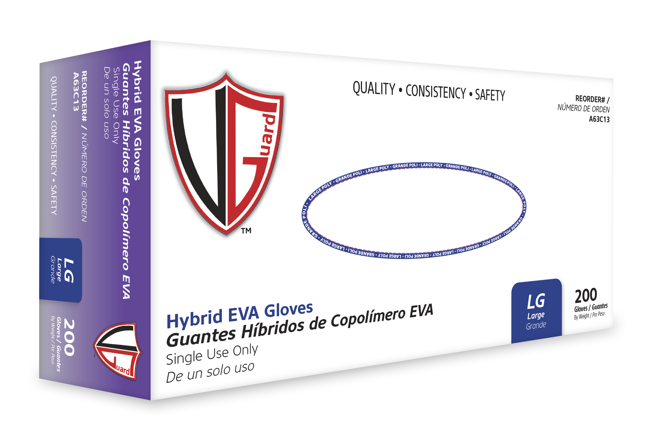 4mil Hybrid EVA Industrial Gloves 10/200 XL 4mil Hybrid EVA Industrial Gloves 10/200 XL