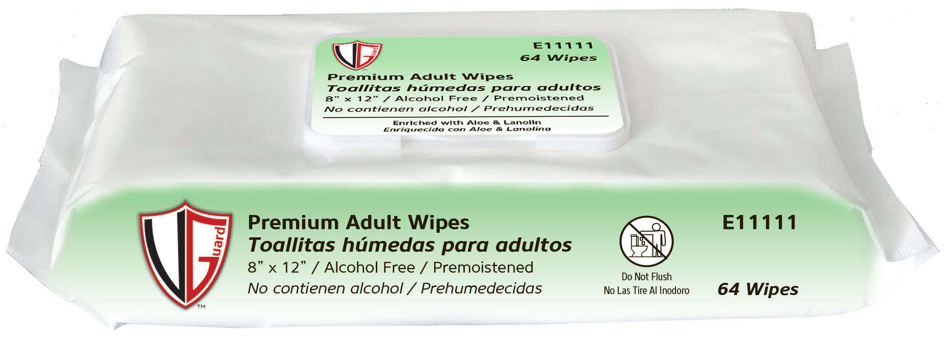 Premium Adult Wipes, Pre-moistened, 8x12 8/64 VNGE11111 for sale online at autumn supply