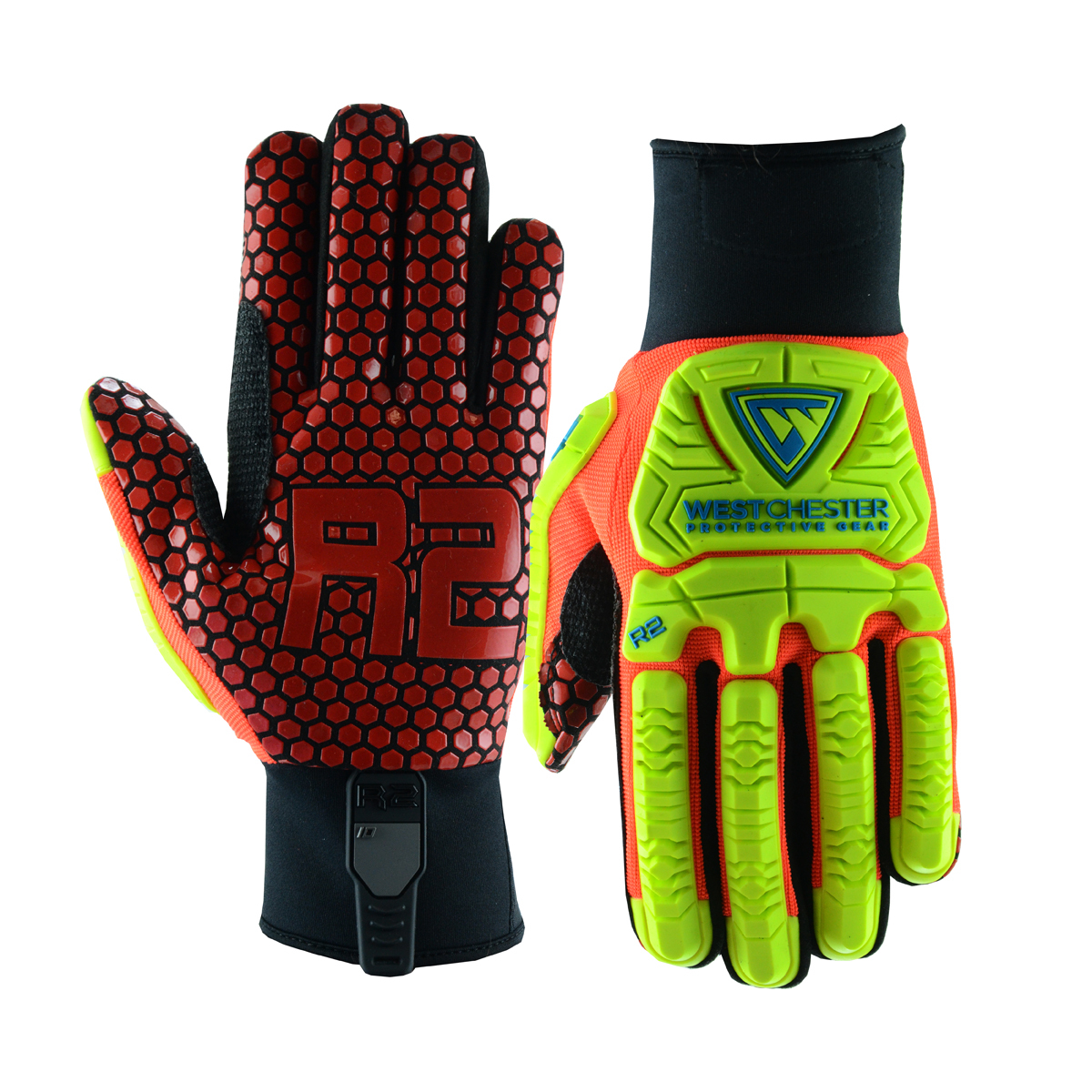 PIP® 2X Yellow R2 Evolution Synthetic Leather Full Finger Mechanics Gloves With Neoprene Cuff