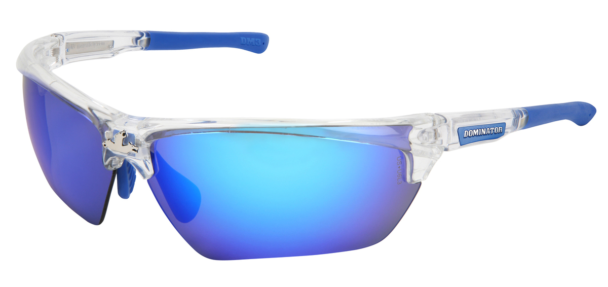 MCR Safety Dominator DM3 Clear And Blue Safety Glasse CREDM1328B for sale online at autumn supply