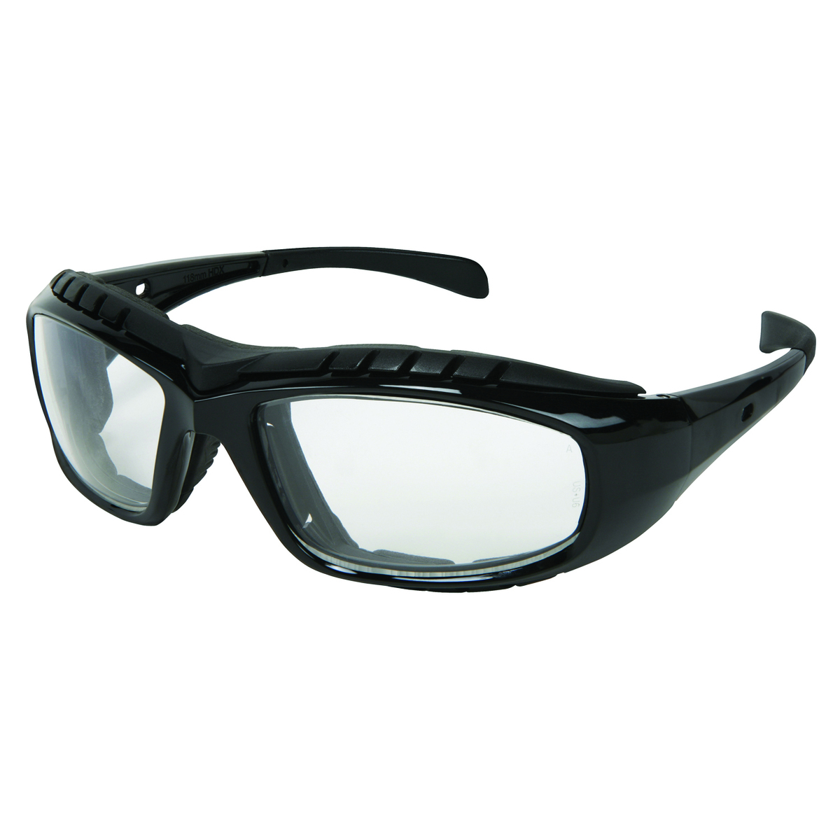 MCR Safety® Hornet DX Black Safety Glasses With Clear Anti-Fog Lens And Replaceable Vented Hypo-Allergenic Foam Gasket (Availabi