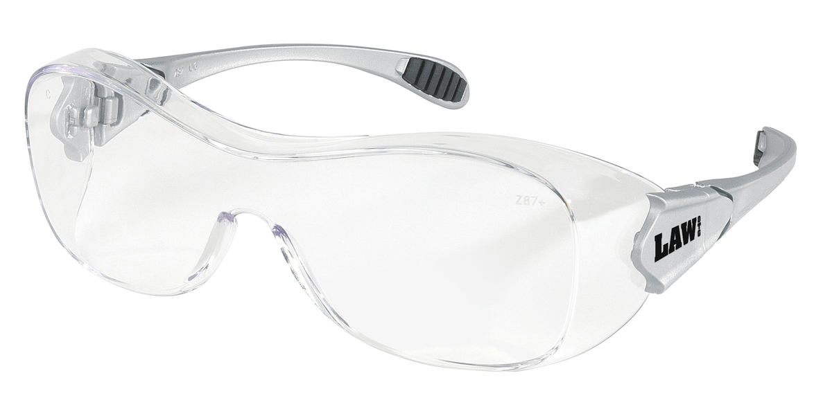 Crews® Law® Over-The-Glasses Dielectric Safety Glasses With Gray Polycarbonate Frame And Clear Polycarbonate Duramass® AF4® Anti