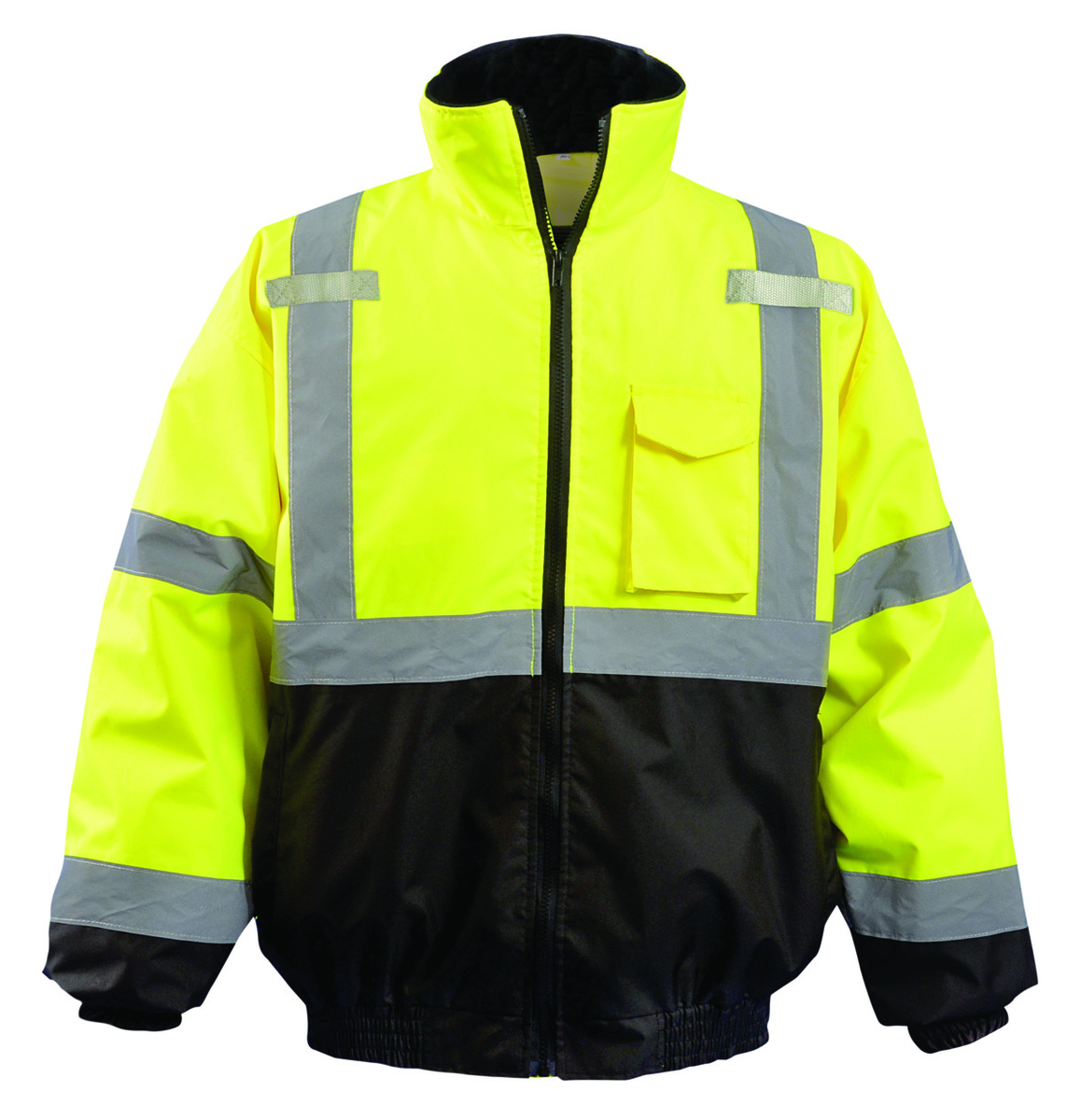 RADNOR™ Hi-Viz Yellow and Black Polyester/Oxford Jack RAD64056016 for sale online at autumn supply