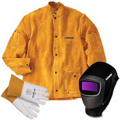Welding supplies including welder helmets, gloves, and accessories from reputable brands